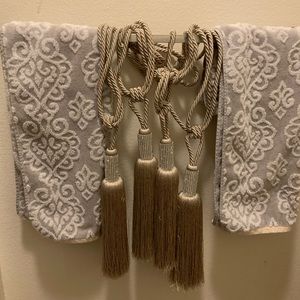 Silver rhinestone Curtain tie backs